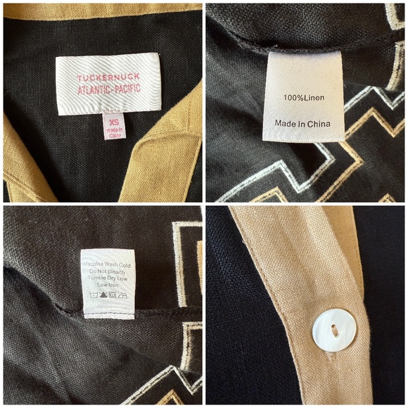 TUCKERNUCK X ATLANTIC PACIFIC LINEN DRESS PREPPY BREATHABLE RETRO MOD WHIMSY XS - Picture 12 of 12